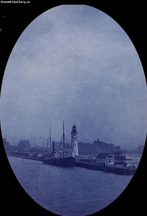 unknow artist Lighthouse and Harbor